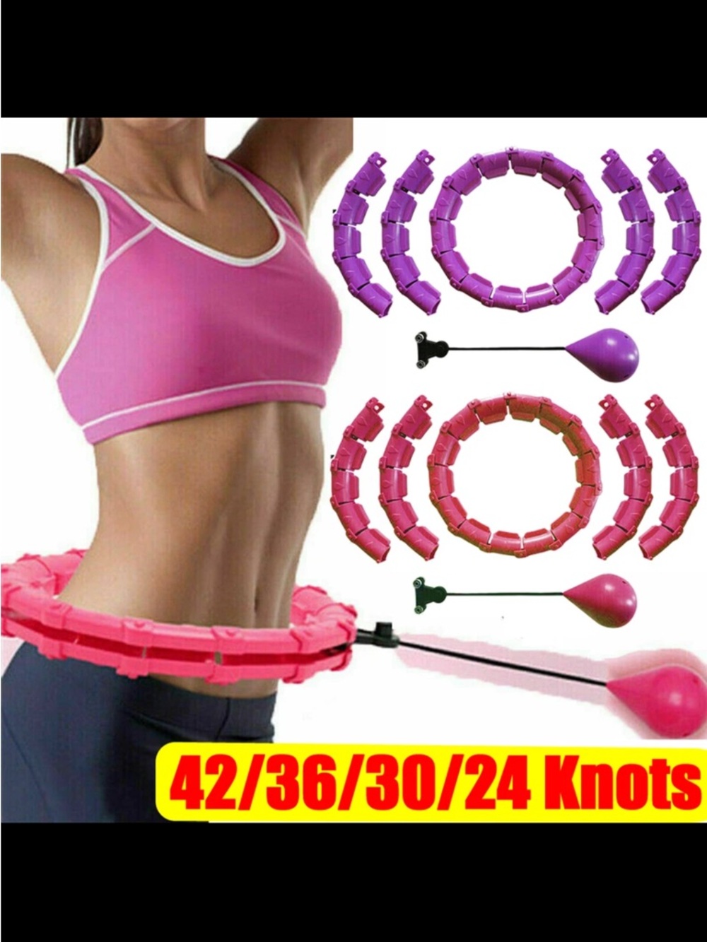 Adjustable Weighted Smart Hula Hoop - Pink